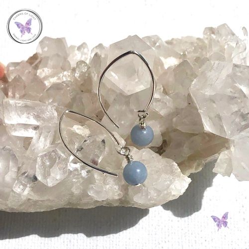 Angelite Silver Angled Earrings